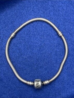 Pandora Silver Snake Chain Bracelet with Branded Clasp